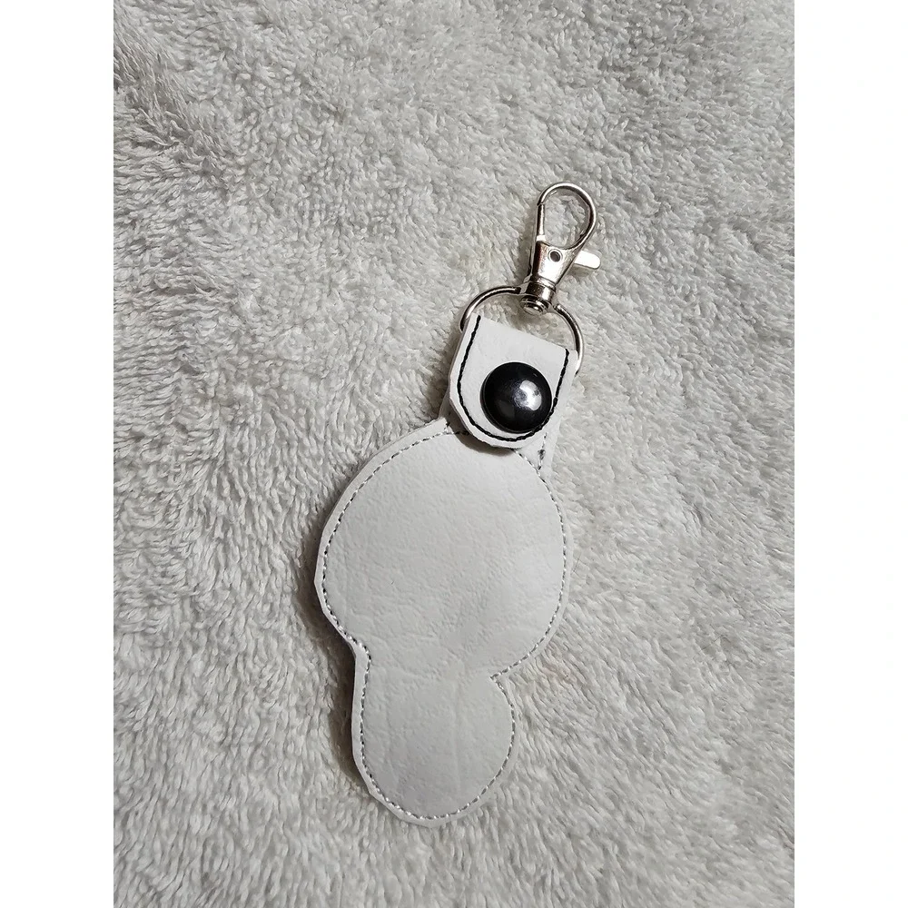 Initial P Keychain Embroidered‎ Letter P Keyring Bag Charm Green White